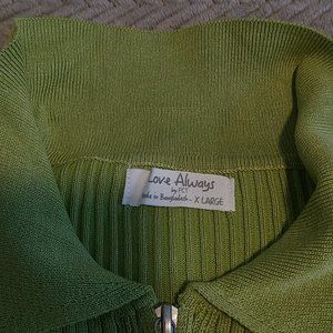 Women's Love Always by FCT Cropped Sweater - Size X Large - Color Green